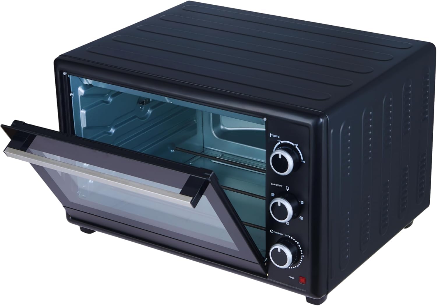 OptimumX Forno Elettrico 60L Ventilato 2200W Girarrosto Nero