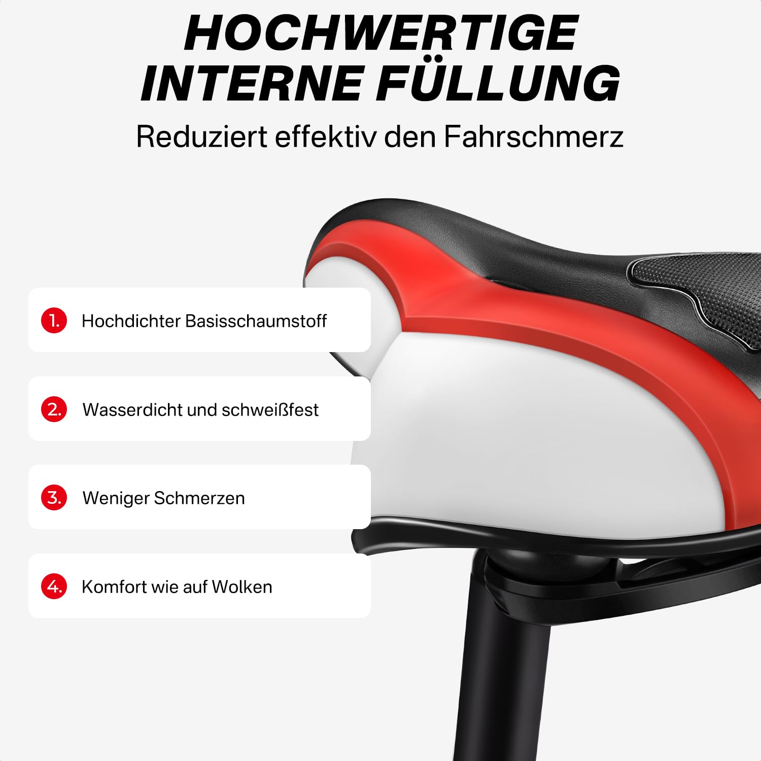 YOUNGDO Fahrradsattel, Gel Fahrradsitz, weicher, komfortabel atmungsaktiv stoßdämpfend, Ergonomisch Fahrrad Sattel mit wasserdichte Abdeckung