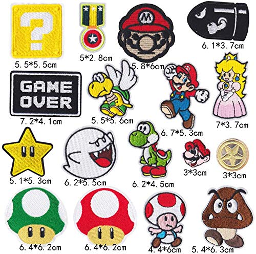 BOSSTER Iron On Patch 17 stuks Super Mario Patches voor Kleding Borduurwerk Applique voor Naaien Jassen Rugzakken Jeans - Afbeelding 8