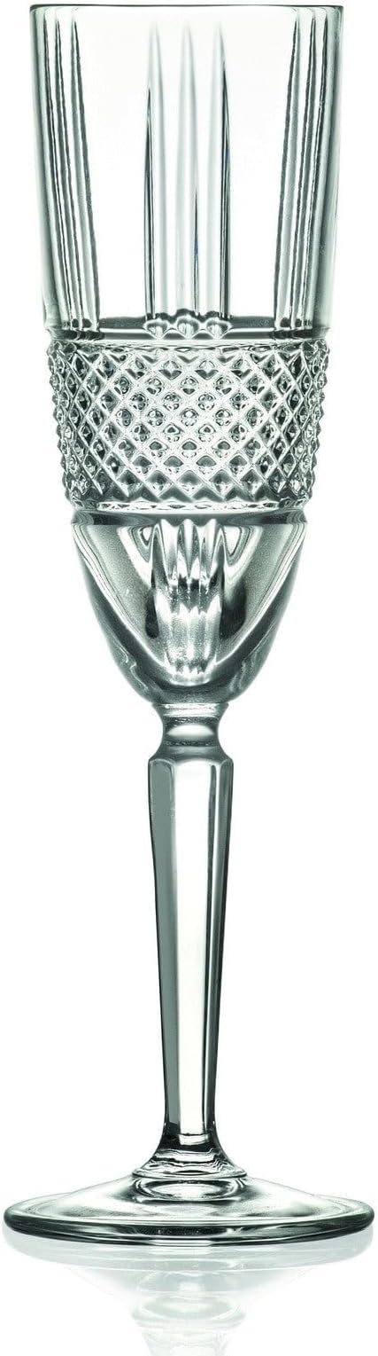 26968020006 Brillante Champagne Flutes, 185 ml, Set of 6 Elegant Clear Crystal Prosecco Glasses, Dishwasher Safe, Perfect for Birthdays, New Homeowners, Weddings, Anniversary, Events & Occasions