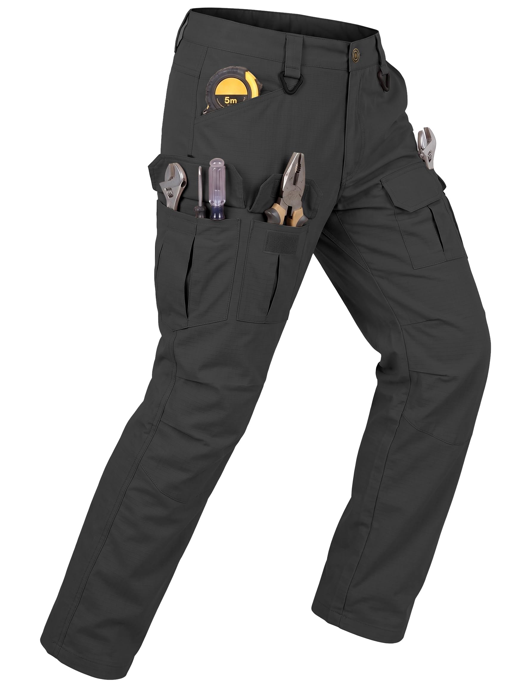 Ripstop Men's Tactical Pants, Stretch Work Cargo Hiking Pants