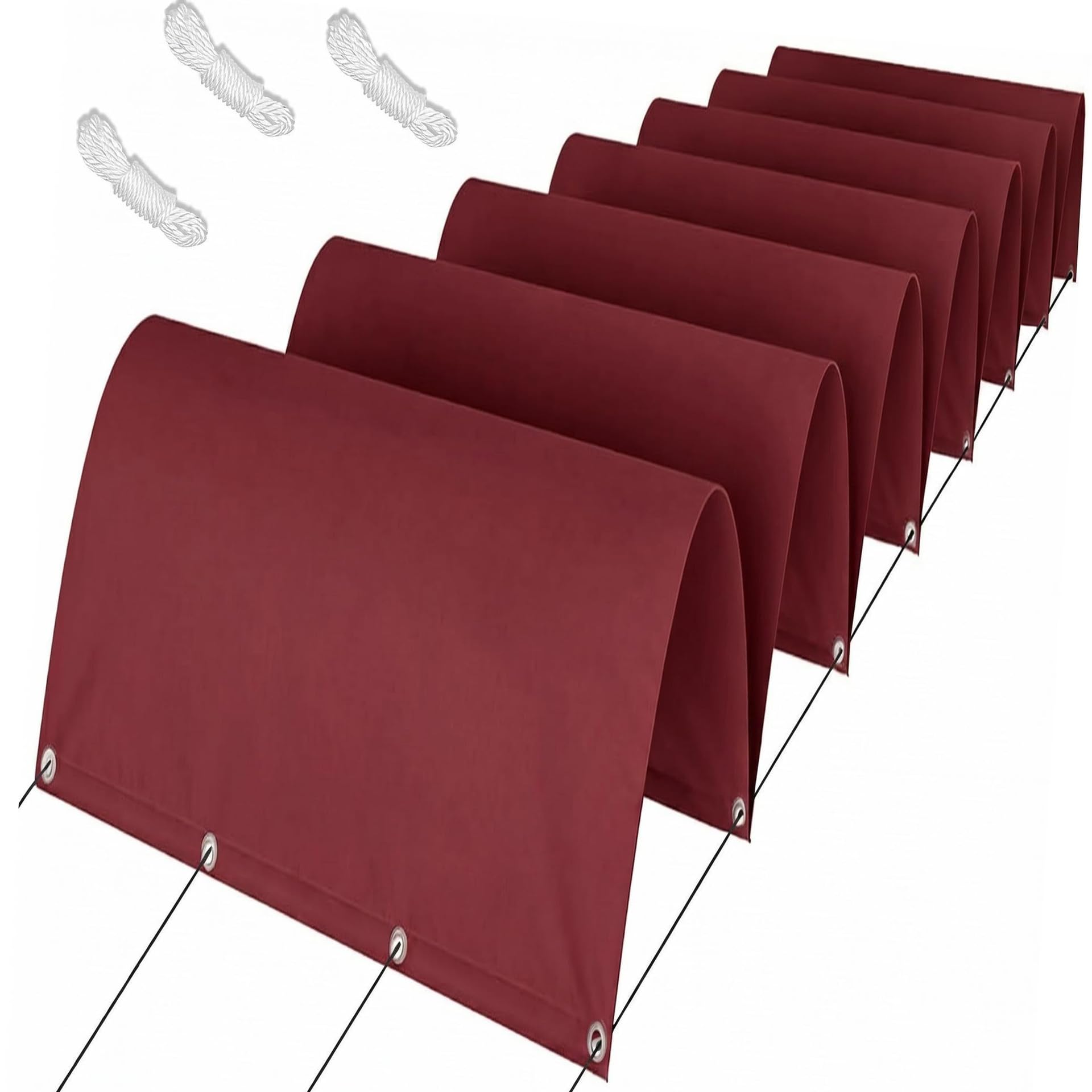 Voile d'ombrage rétractable haut de gamme polyester rouge rouille 260x460