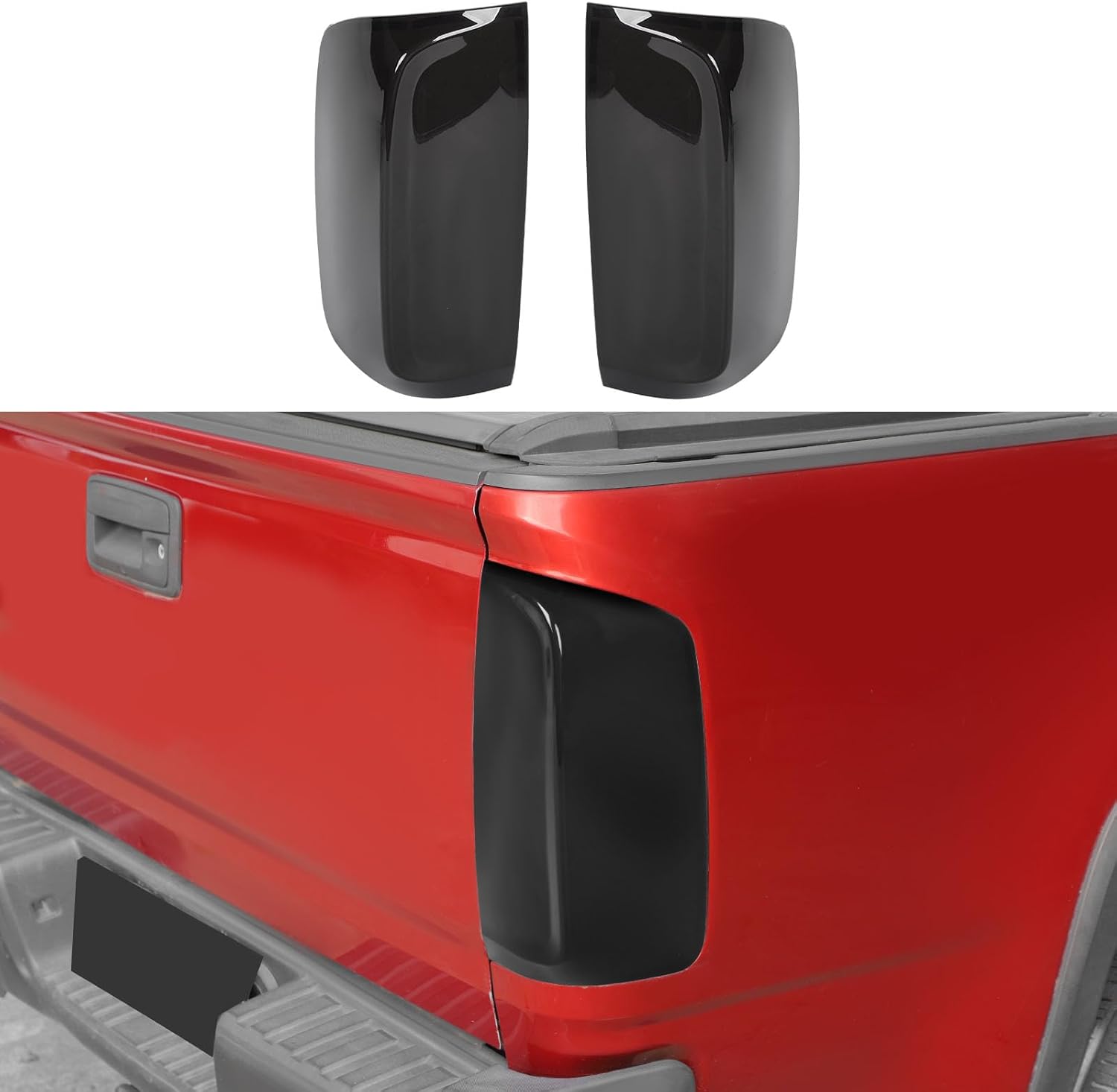 CheroCar for Colorado Tail Light Lamp Cover Guard Trim Bezel for 2014-2022 Chevy Colorado,2Pcs Smoked Black Exterior Accessories