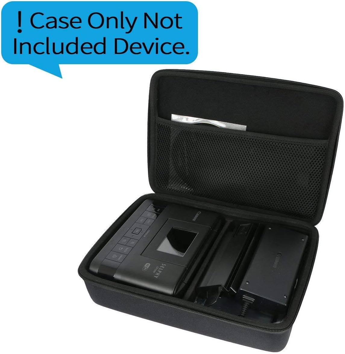 khanka Hard Travel Case Replacement for Canon Selphy CP1200 / CP1300 / CP1500 Black Wireless Color Photo Printer, Case Only