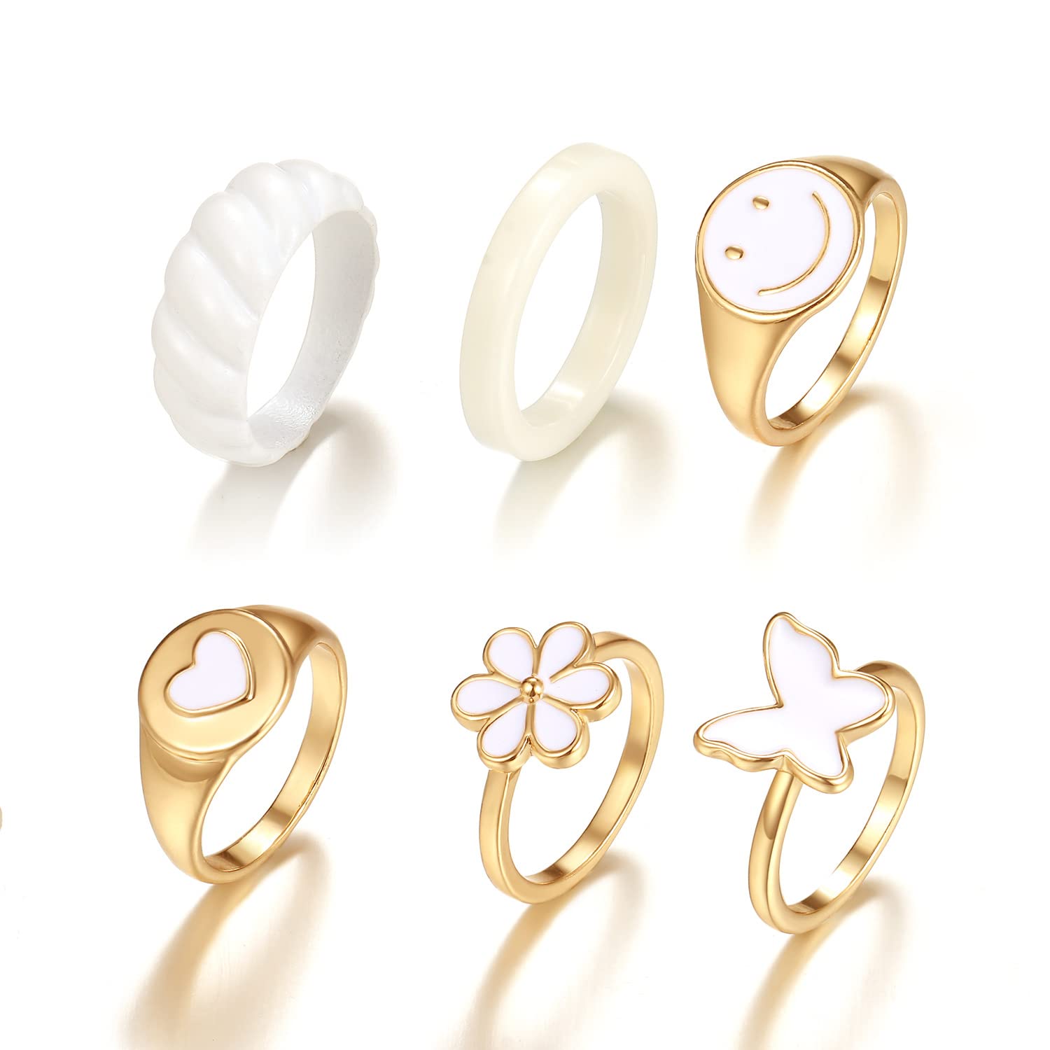 Destiny Jewels bohomia White Stone Ring Setfor Women nd Girls (B09PF4GT9S) Amazon Price History, Amazon Price Tracker