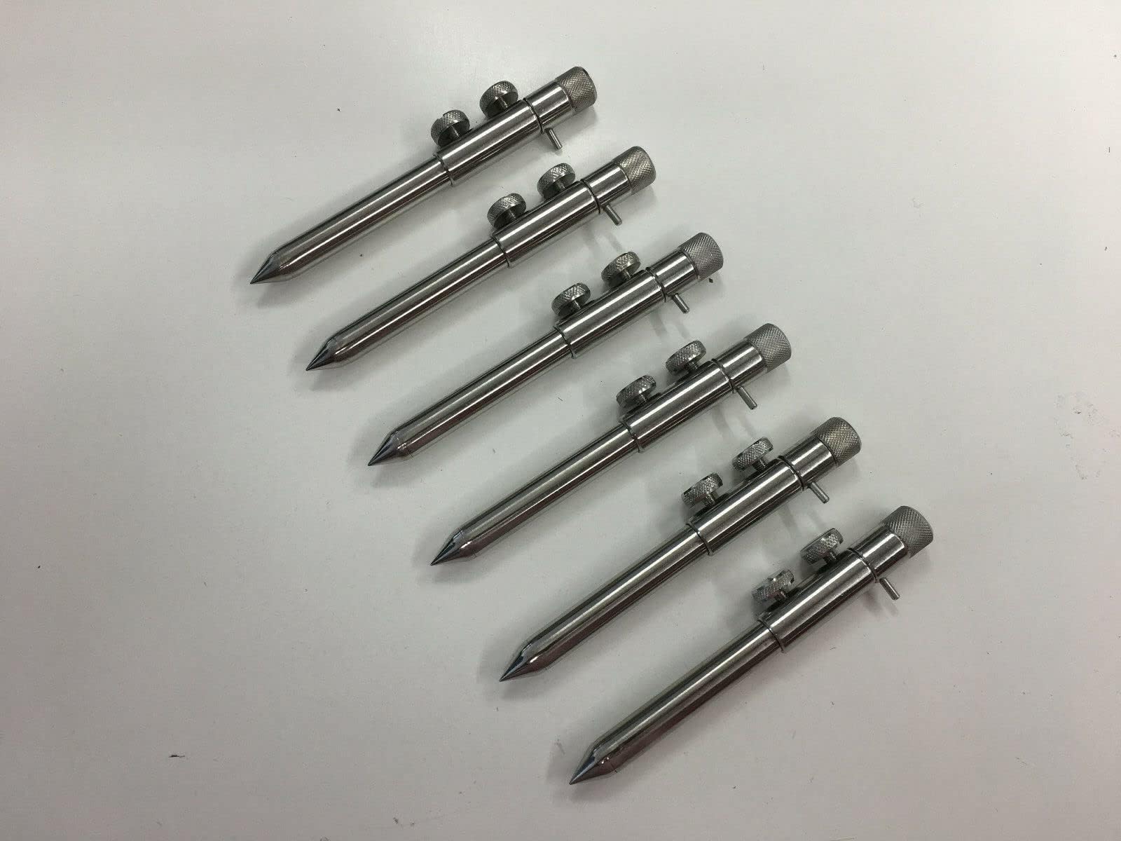 TMC6 x Bank Sticks 15-25 cm. Solid Stainless Steel. Carp Fishing tackle