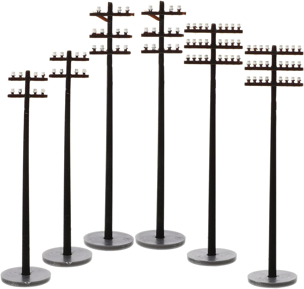 EXCEART 30Pcs Miniature Telephone Poles Set for Model Railroads and Diorama Scenery Realistic Plastic Telegraph Poles for 1/64 Scale O Gauge Train Layouts and Micro Landscape Decoration