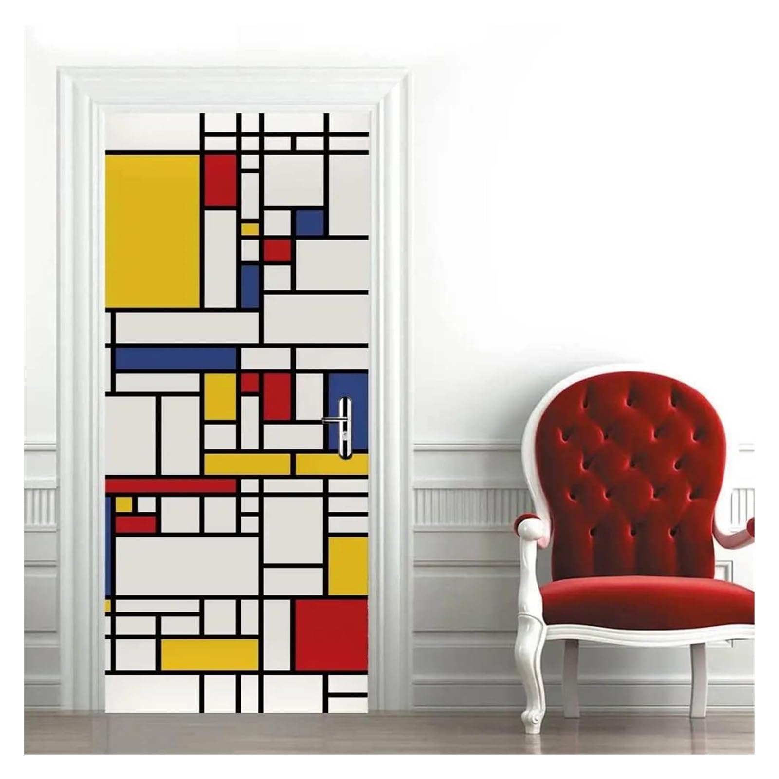 Papier peint 3D autocollant de porte et couverture murale étanche salon 40x120cm