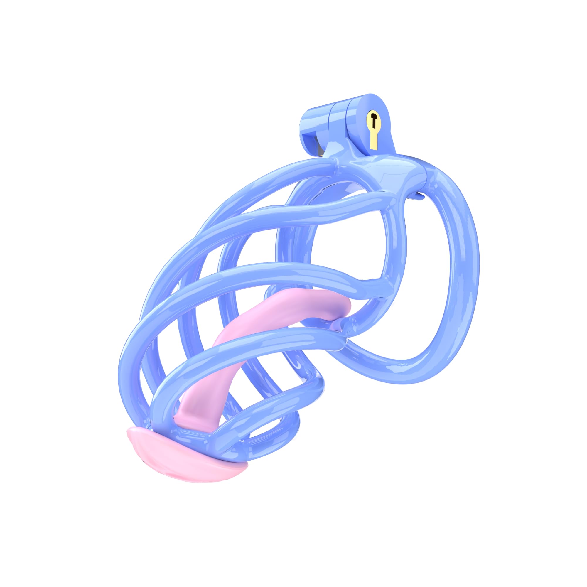 Spiral Chastity Device Yithuet Cobra 6 Resin Cock Cage, Blue: Medium Medium Blue