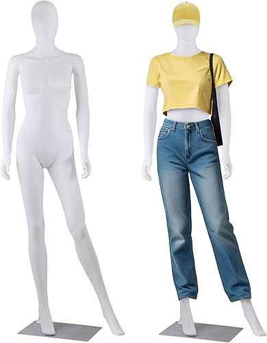 ZENY Maniquí femenino de cuerpo completo forma de vestido de 70 pulgadas maniquíes ajustables modelo de vestido de maniquíes desmontable soporte con