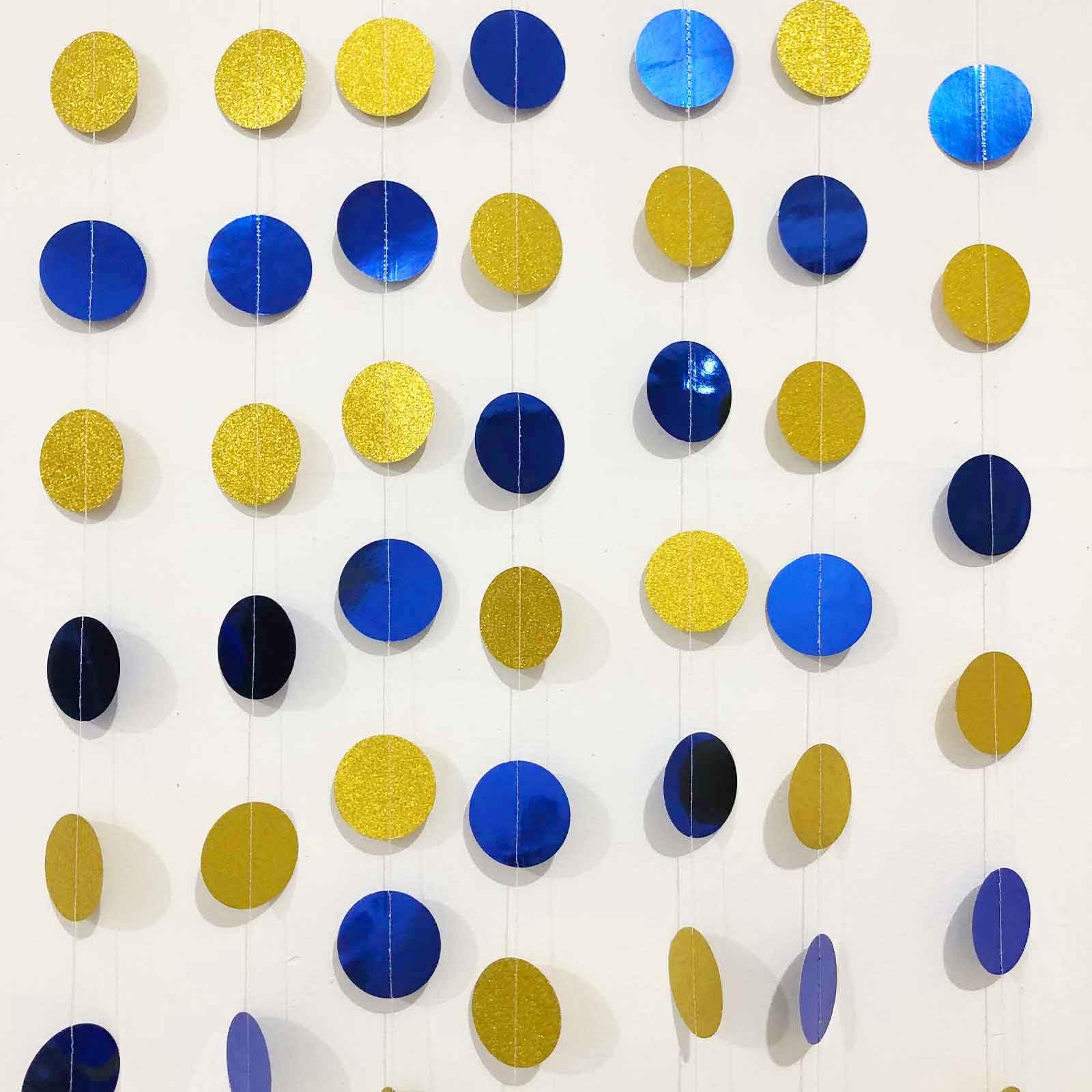 We Moment Zone 52 Ft Blau Gold Glitzer Papier Circle Dots Ga