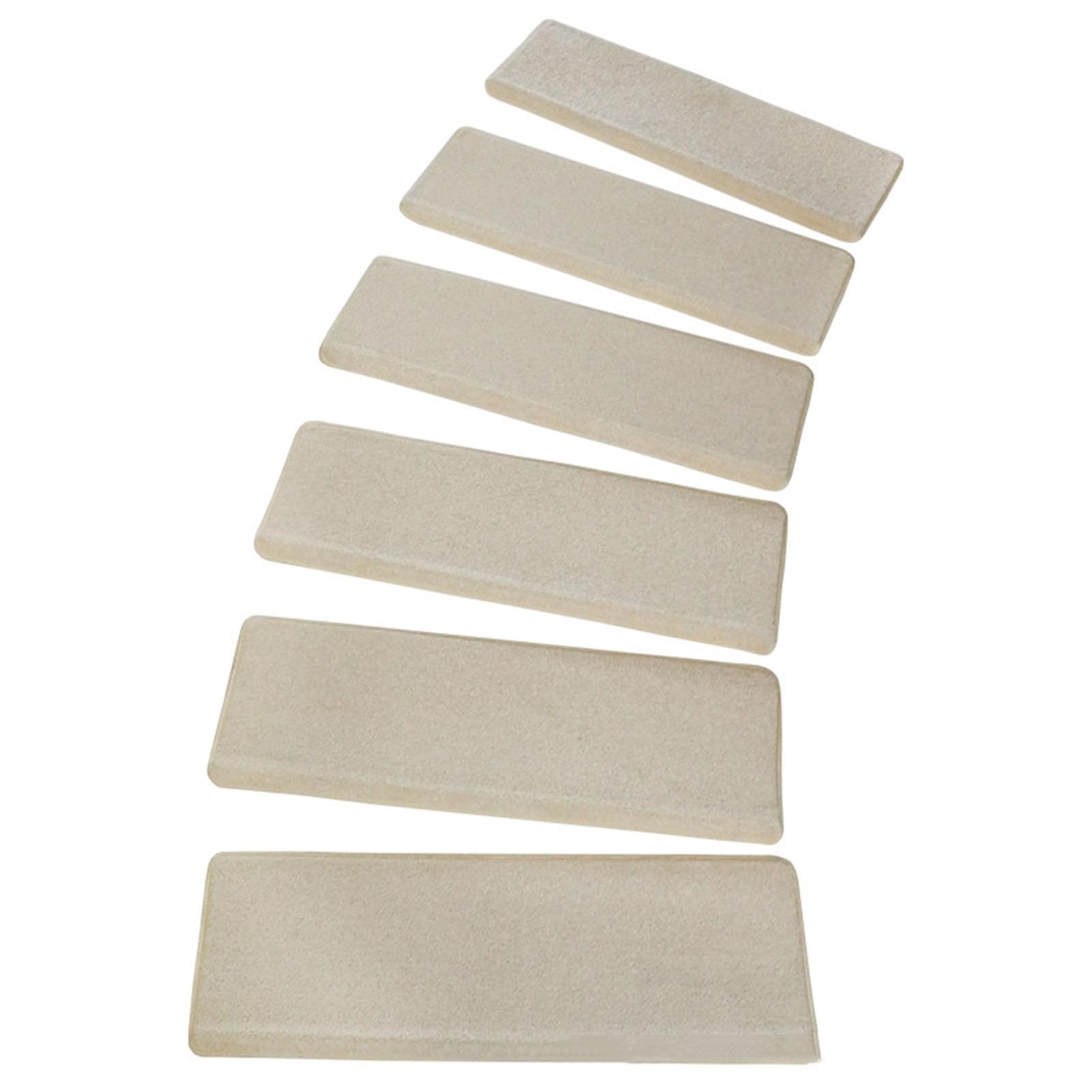 Samoprzylepne dywaniki na schody, dywanowe podkładki na schody, antypoślizgowe dywaniki na schody, zestaw 15 sztuk (prostokątne),Pure beige,76 * 24+3cm