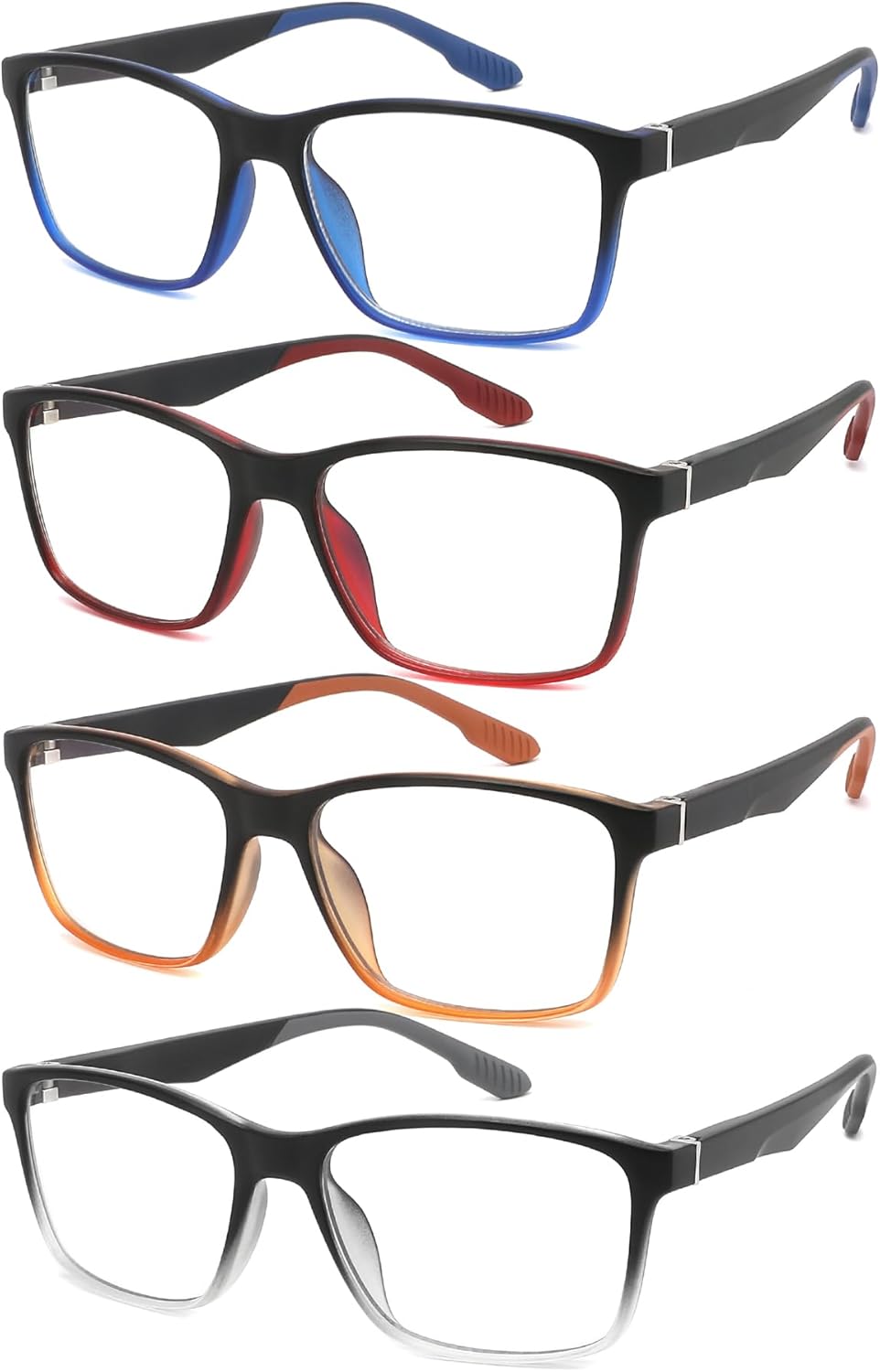 1.25 Reading Glasses for Men,4 Pack Lightweight Computer Readers for Men Blue Light Blocking with Spring Hinge,Mens eye glasses Anti Eyestrain/Dryness/UV,Two Tone Cheaters Reading Glasses