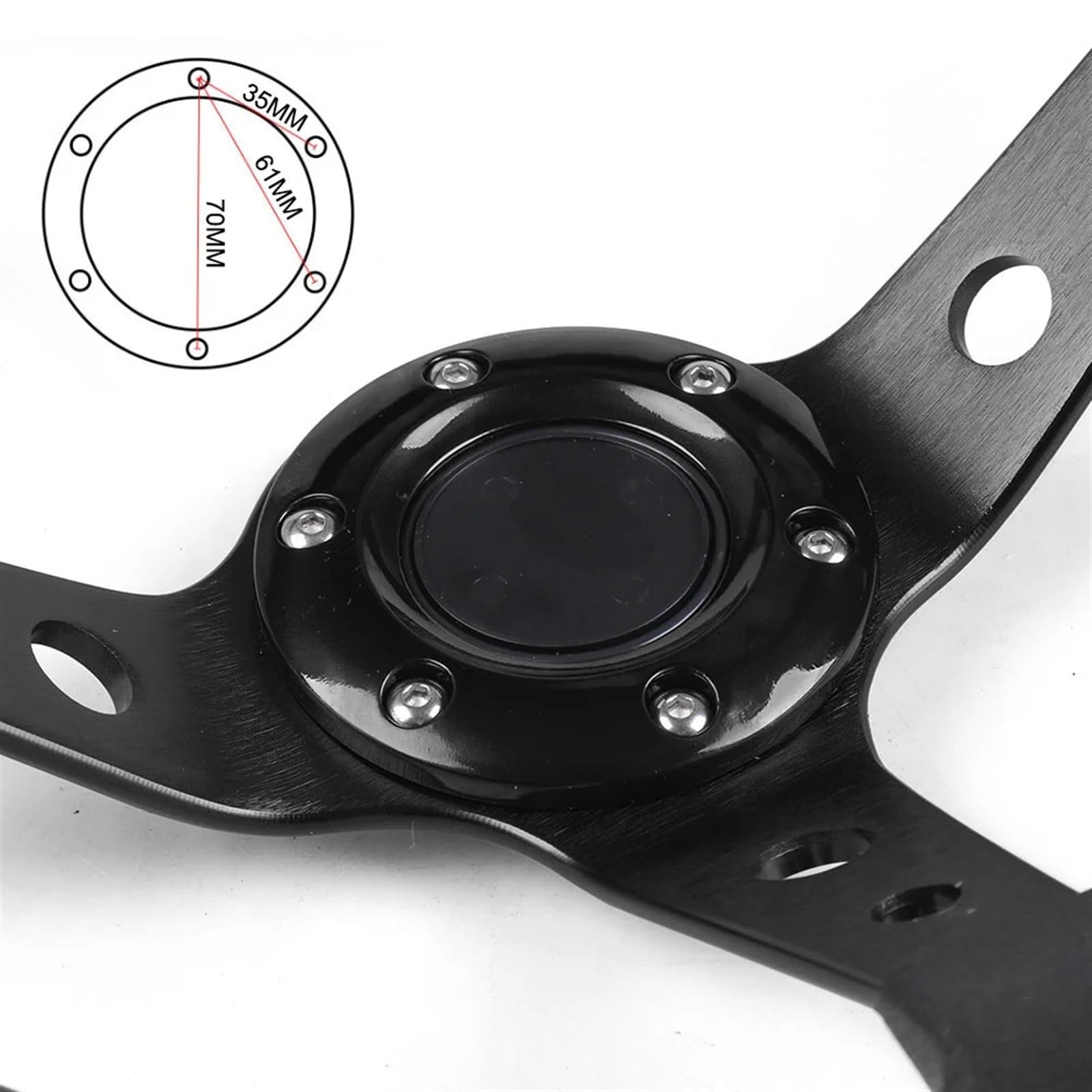 Volante da corsa Volante da corsa in pelle PU 14 pollici e 350 mm for giochi di corse con piastra adattatrice 70 per corsa rallye(Blue with Silver)