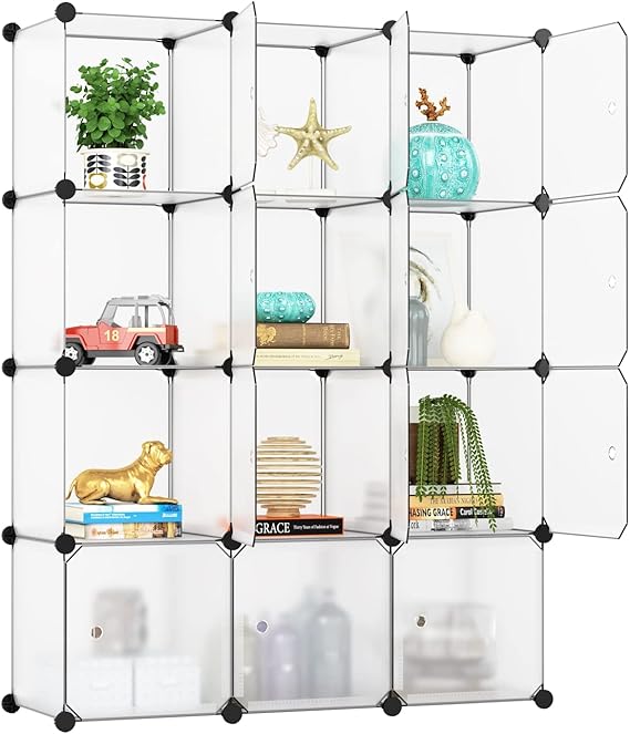 BASTUO Cube Storage Organizer, 12Cube Plastic DIY