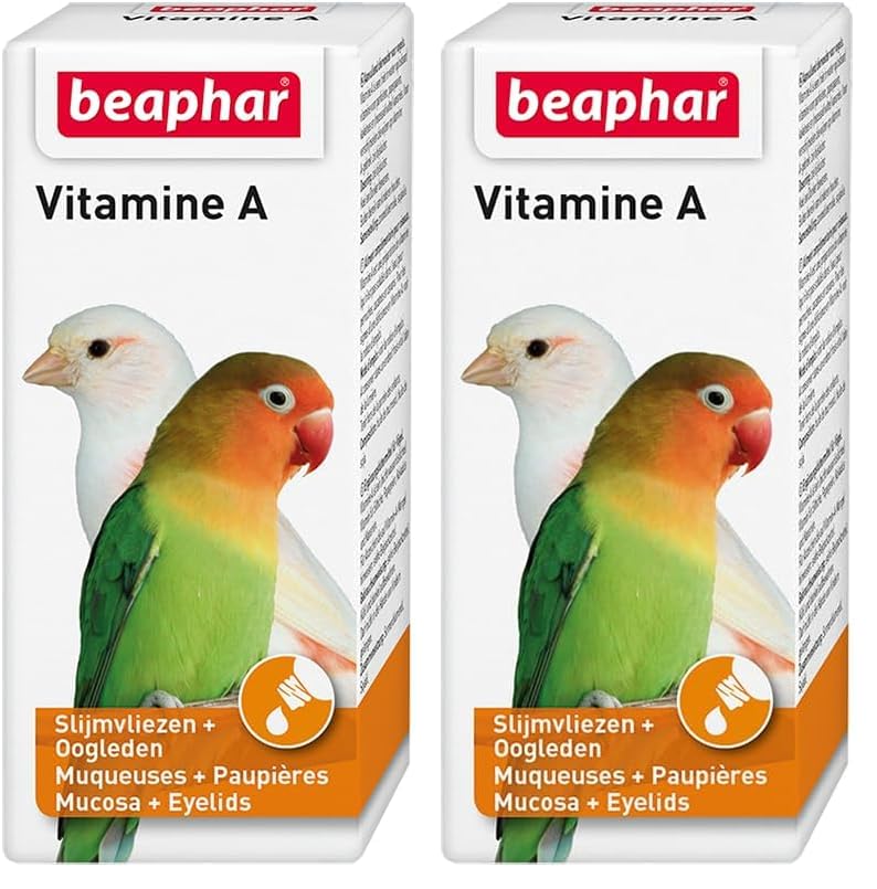 Beaphar Vitamina A para Aves: Canarios, periquitos, cacatúas y papagayos - 20ml (Paquete de 2)