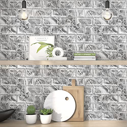 Livebor Gray Peel And Stick Backsplash Wallpaper Kitchen Wallpaper 15.7Inch X 118.1Inch Backsplash Contact Paper Decorative Peel And Stick Wallpaper For Kitchen Waterproof Tile Removable Wall Paper #TOP1