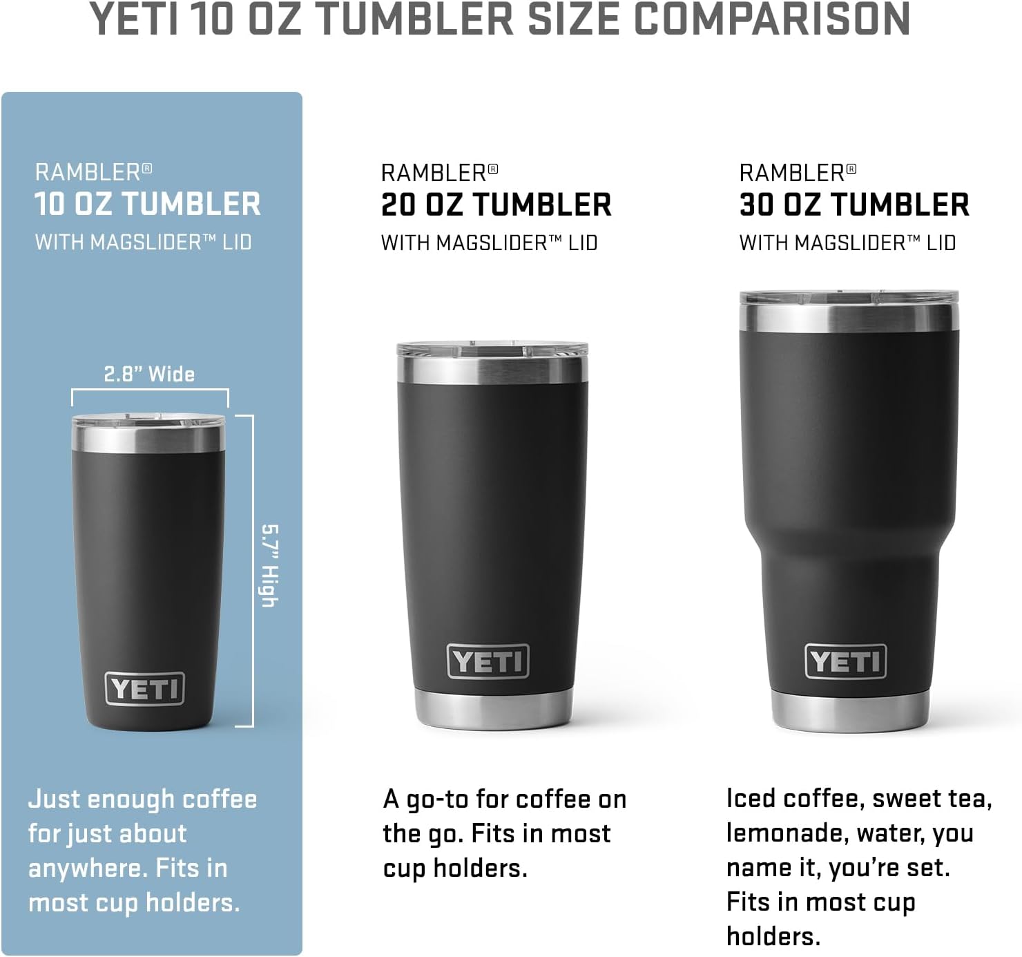 YETI Rambler 10 oz Tumbler, Stainless Steel, Vacuum Insulated with MagSlider Lid, Rescue Red - Image 2