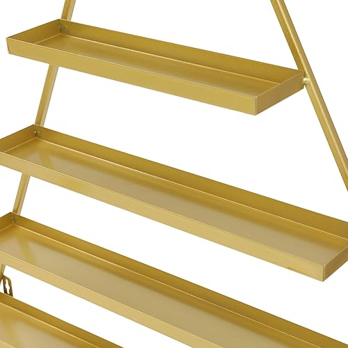 Miniatura 7 de Estante de exhibición triangular de esmalte de uñas, montado en la pared, 5 niveles sin metal, combinación de estantes flotantes, soporte para