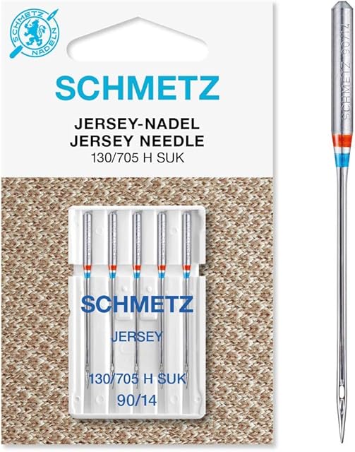 Schmetz Igły z dżerseju w różnych rozmiarach, zestaw 5 sztuk, 90/14 (hickest)