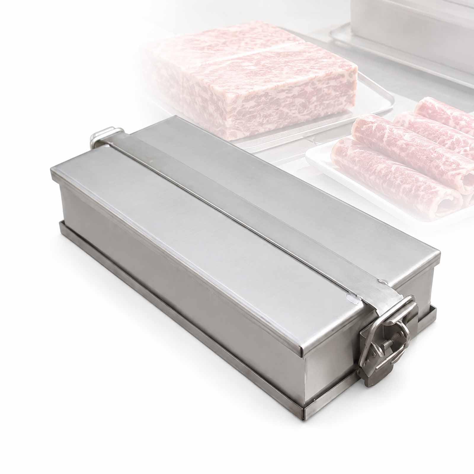Stampo Rettangolare per Pressare La Carne, Strumento per Pressare La Carne per Prosciutti, Piastra 1,5/2,0mm, Scatola Apribile Inox 304 da 3mm, 201 Stainless Steel 20-10-6/1.5mm