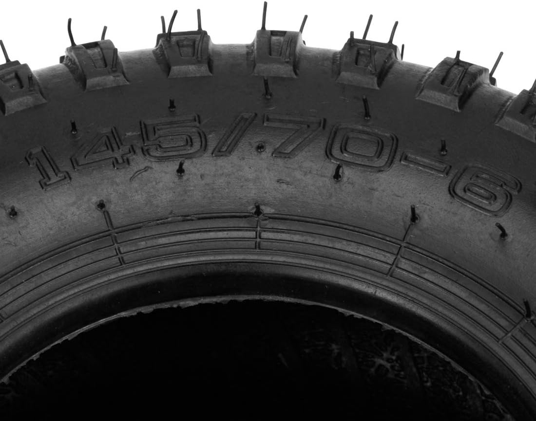 FVRITO 145/70-6 145 70x6 Tires with Inner Tube Straight Valve for 196CC 212CC Motovox MBX10 DB30 Baja Doodle Bug Mini Bike Quad Go-Kart Knobby Tires Sport 4 wheel ATV UTV Golf Cart Lawn Mower tractor