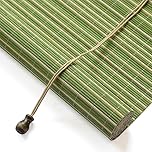 zhijiaqian456 Retro Bamboo Roller Blinds,Roman Blinds,Sun Shade Curtain,Blackout Roller Blinds,Partition Door Curtain,for windows and doors,Green and white,Customizable (60 x 100 cm)