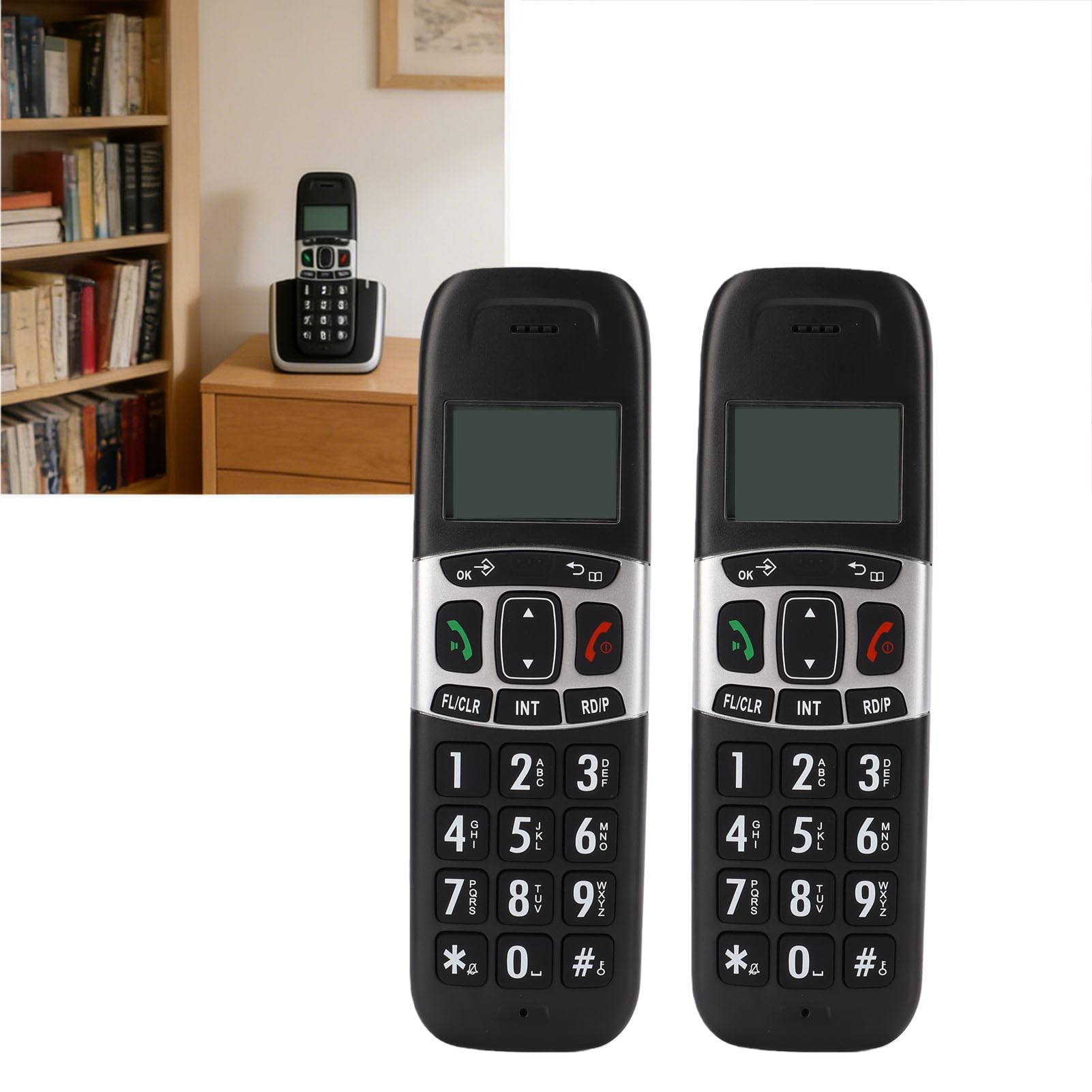 2 telefony bezprzewodowe do domu z technologią DECT 6.0 (wtyczka UE)