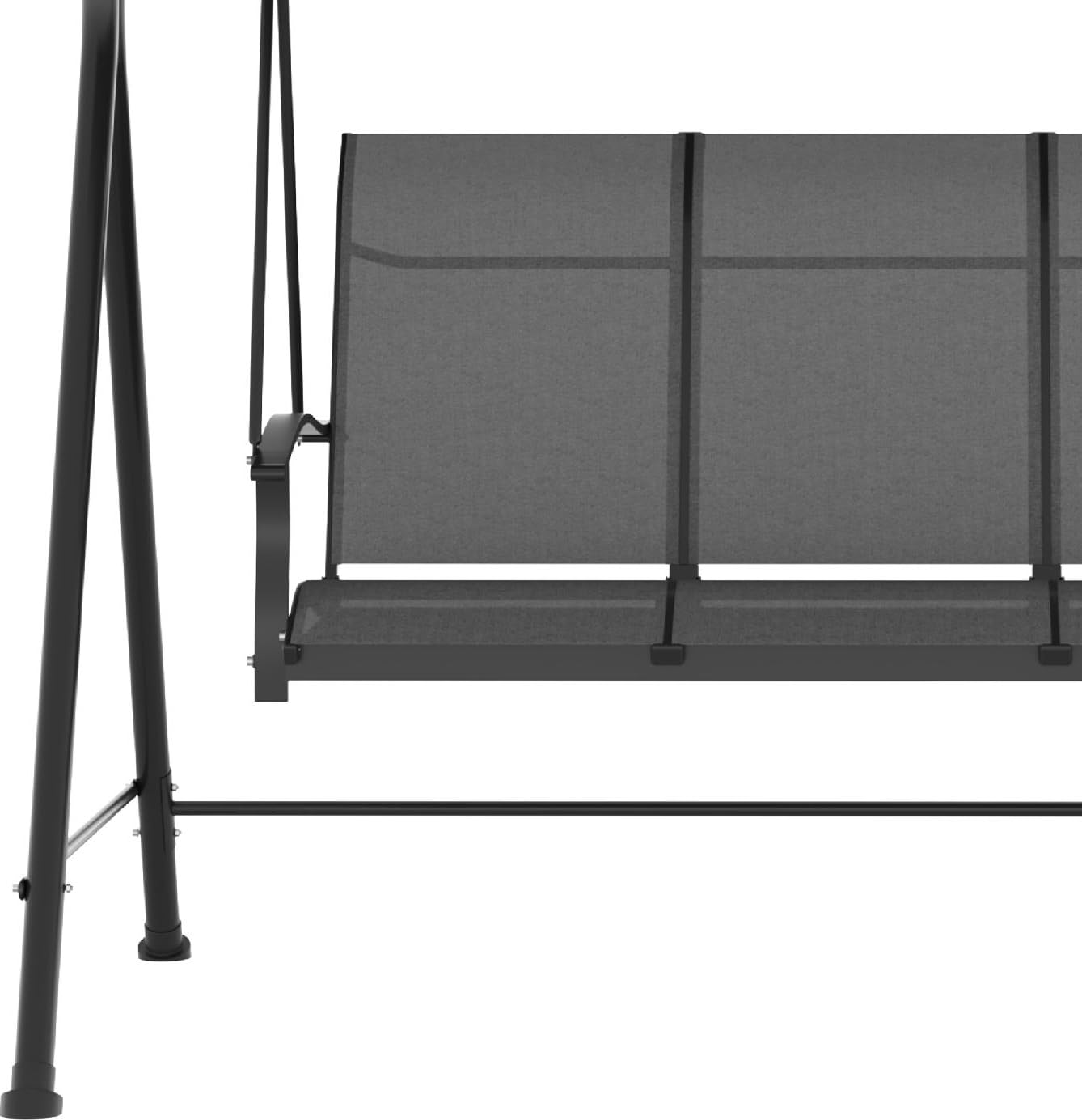 Dondolo da Giardino 3 Posti con Tettuccio Parasole in Metallo/Poliestere Dimensioni 195x118x170 cm Colore Grigio Scuro
