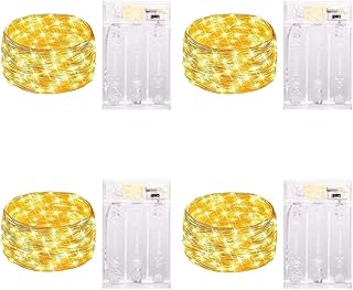 Fairy Lights Battery Operated - 4 Pack Battery Operated String Lights 7ft 20 LED Twinkle Lights Firefly Lights Mini Lights with Timer for Bedroom Wedding Party Christmas Decor, Warm White
