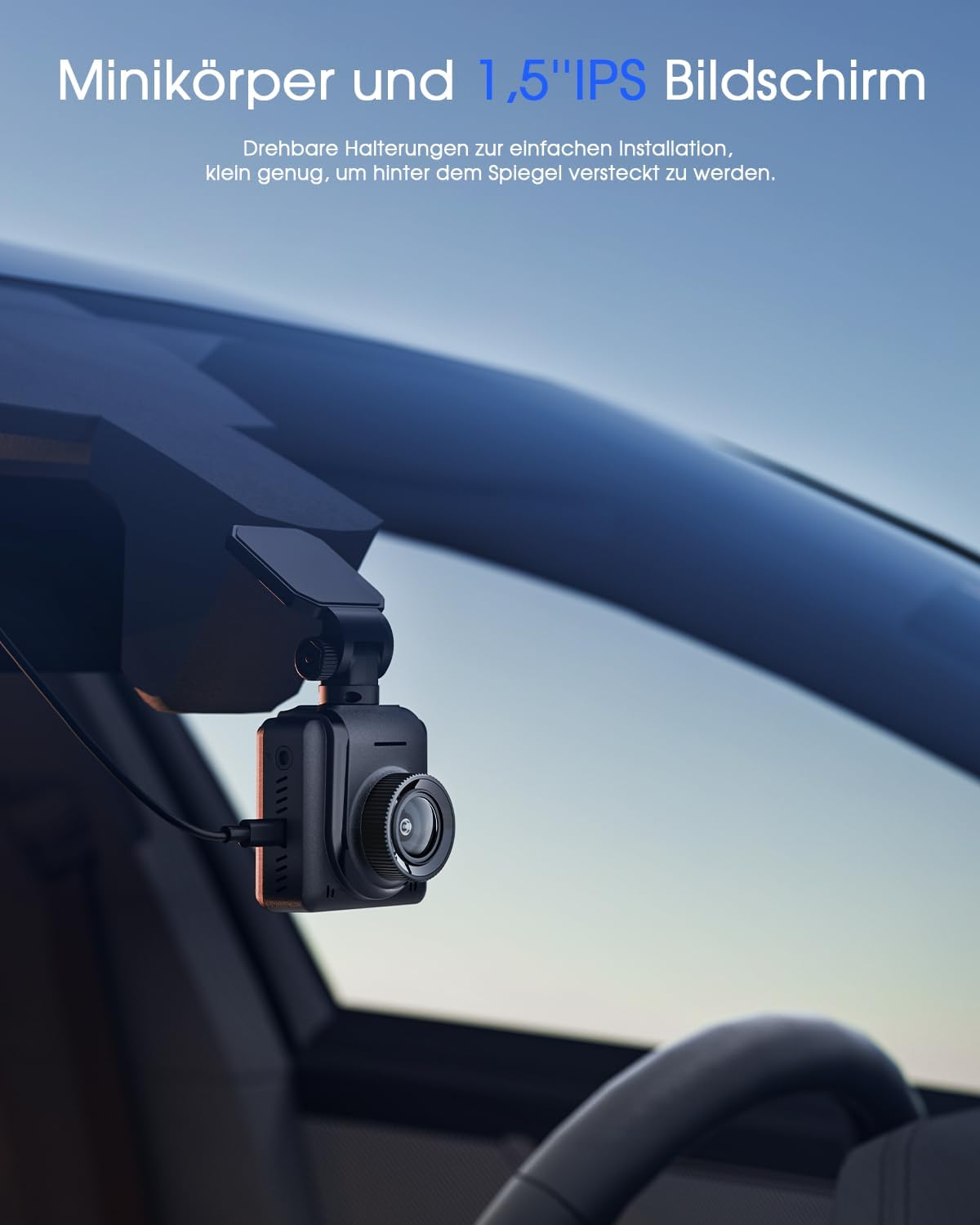 Avylet Dashcam Auto 2K, 1440P WiFi Dash Cam, Mini Vorne Autokamera