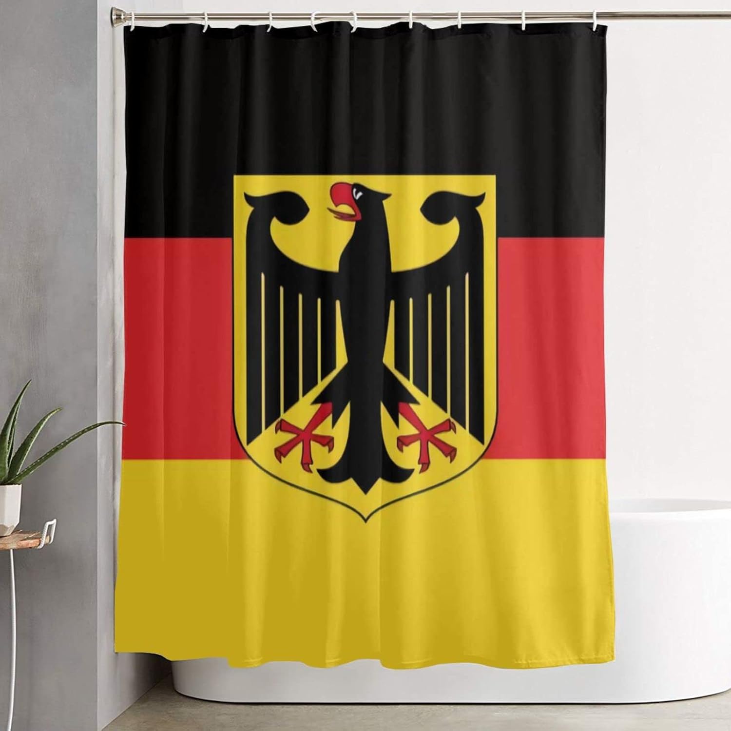 German Eagle Flag Shower Curtain Waterproof Fabric Shower Curtain Durable Bath Curtain, Bathroom Shower Decor Bathtub Set Shower Curtain with 12 Hooks 71x59 inch
