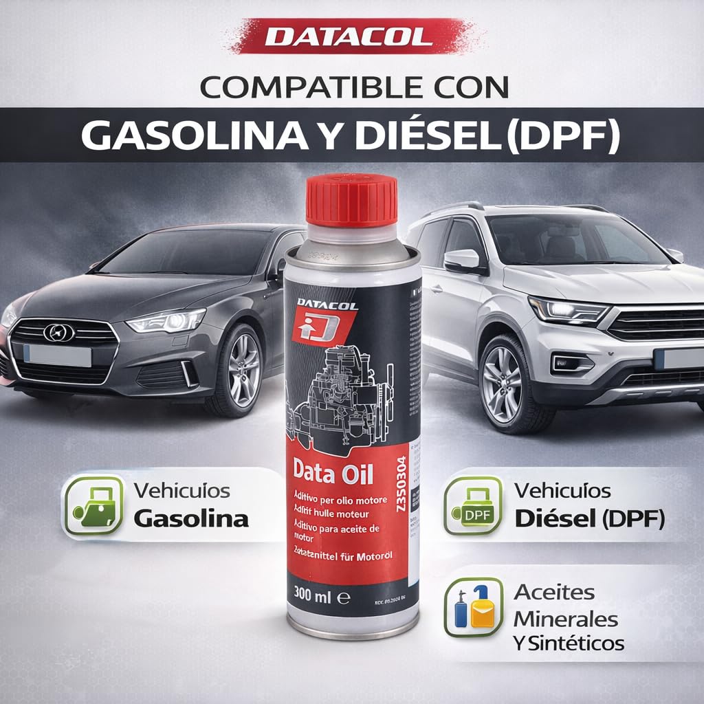 Datacol Aditivo para Aceite de Motor Data Oil 300 ml – Antihumo y Anticonsumo | Tratamiento para Motor, Reduce Ruido, Mejora Lubricación y Protección | Gasolina y Diésel con DPF (1) - 4