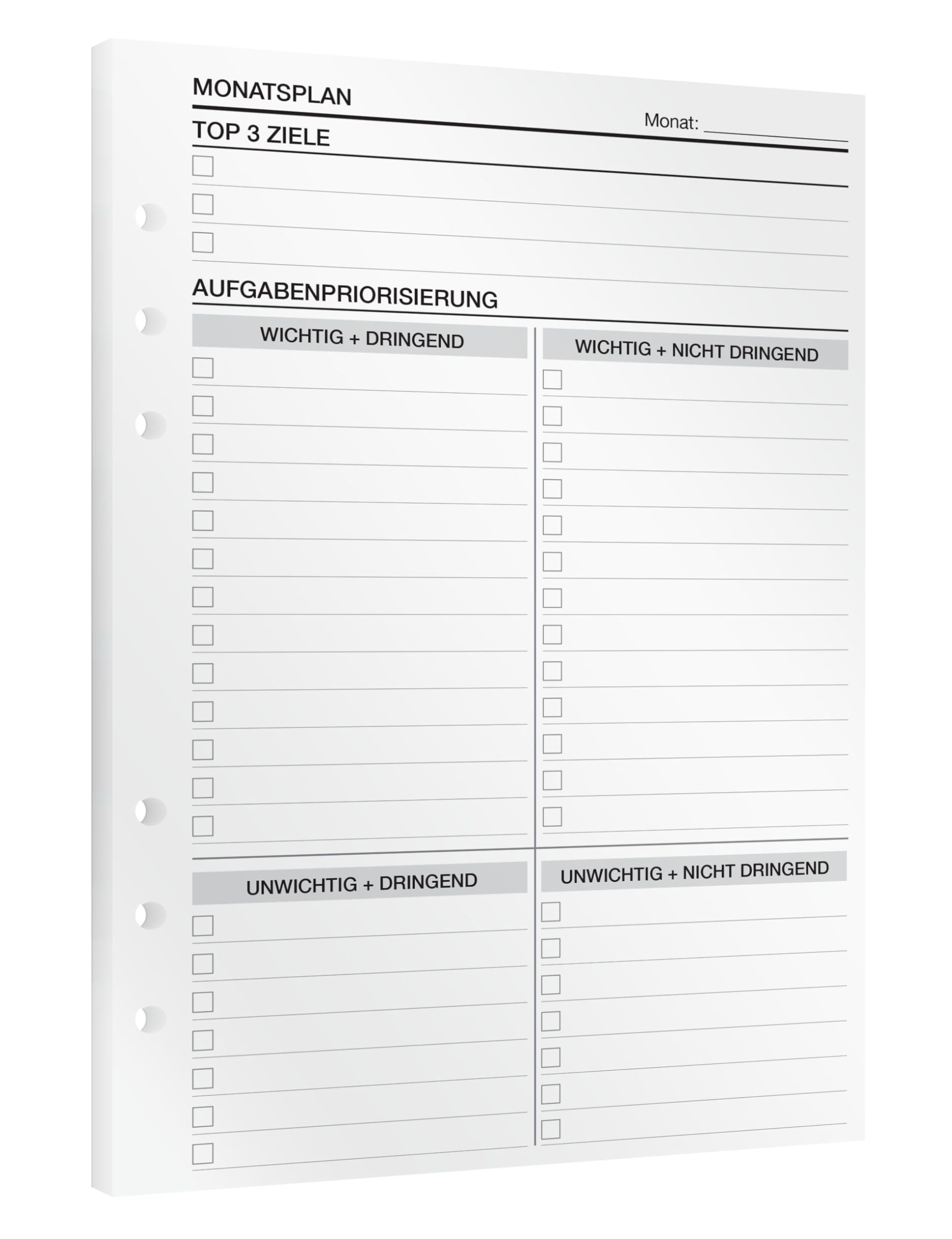 KOMPASS® Monatsplaner | 24 DIN-A5-Einlagen für Ringbuch-Planer | Monatsplanung inkl. Monats-Kalender, Terminplaner, To-Do-Liste & Erfolgsjournal Reflexion | Bullet Journal | Planer 2025 Nachfüllbar