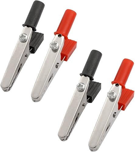 IIVVERR Pinzas de cocodrilo Abrazaderas, de 2.047in, con mango de plástico, color rojo y negro, 14 unidades (2.047in)