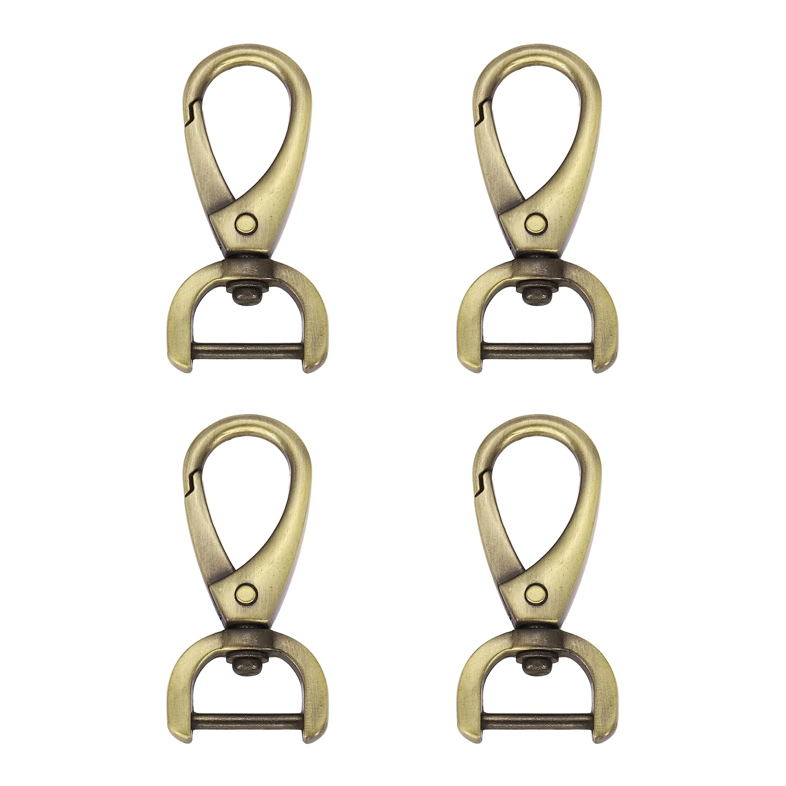 sourcing map 4pcs Detachable Snap Swivel Hook Clasp 5/8" (16mm) Zinc Alloy Lobster Claw Clasps for Keychain Lanyard Purse DIY Purse Strap, Light Brown
