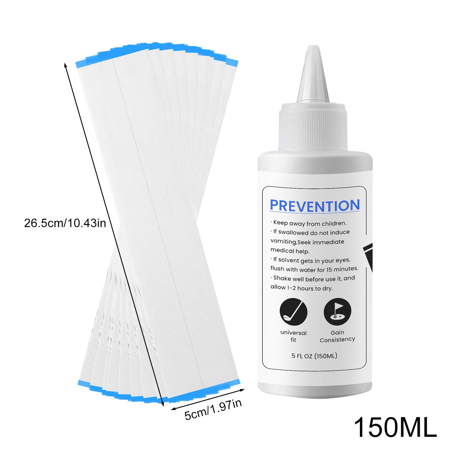 Golfschläger-Griff-Reparatur-Kits, Golfschläger-Greifer-Werkzeuge | 5oz Greiflösungsmittel | 5 oz sicheres Griff-Lösungsmittel, 15 Papierkegel, Greifwerkzeug