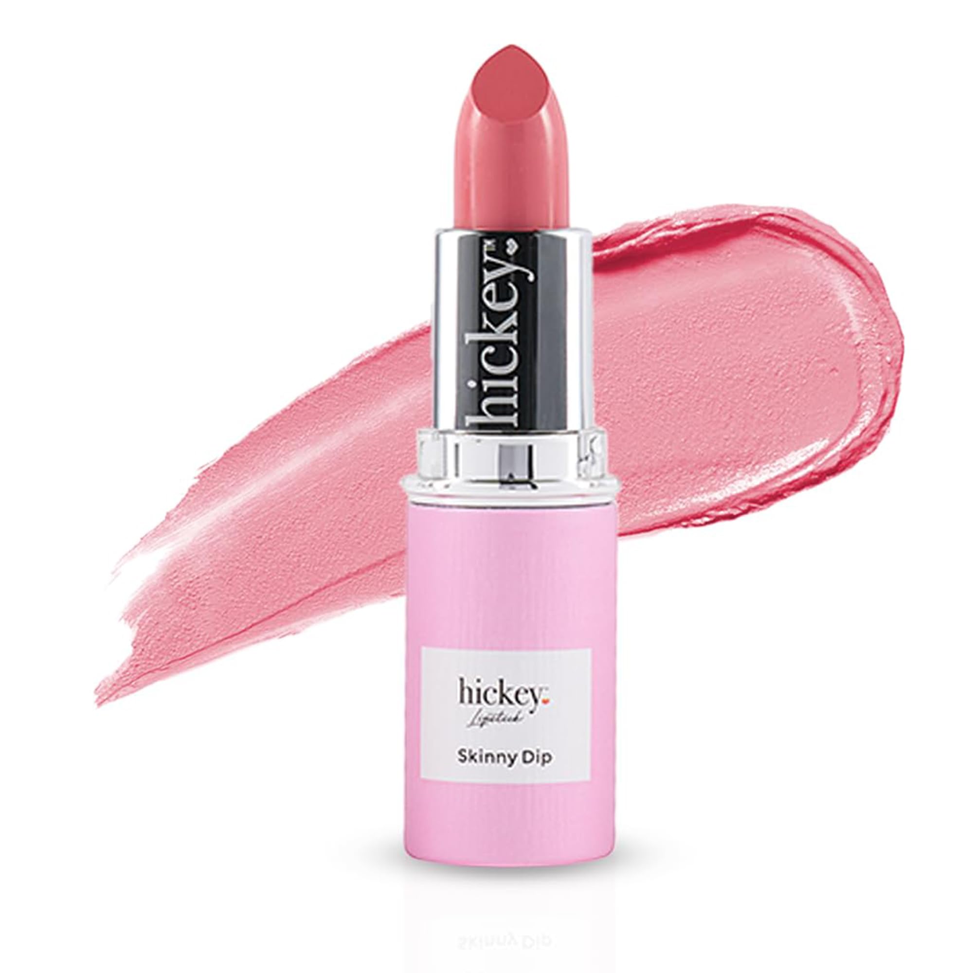 Hickey Lipstick Refill, Skinny Dip - Long Lasting Light Pink Lipstick - Hydrating Lip Color Infused with Nourishing Jojoba Oil for Women - Highly