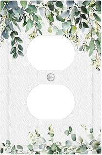 Decorative Outlet Covers Green Eucalyptus Leaves Rustic Sage Botanical 1 Gang Duplex Light Switch Cover Plate Wall Plates For Electrical Outlets Electrical Switchplate Face Plate