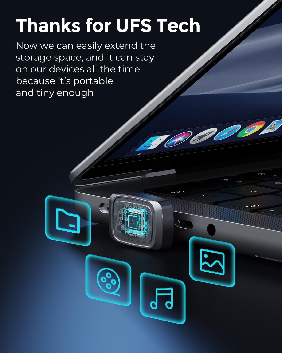NEWQ 128GB USB-C SSD Flash Drive, High-Speed External Storage for iPhone, MacBook & Android Phones, Type-C Memory Stick for Photo & Video Backup — view 8
