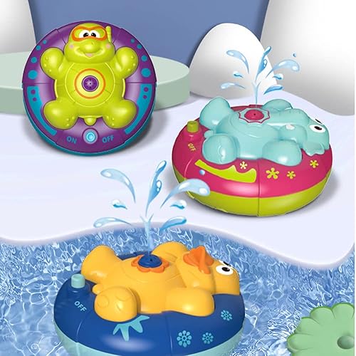 Miniatura 2 de Juguetes de baño para bebés para niños pequeños, juguete de bañera para bebé, rociado y giratorio automático, piscina baño ducha flotante juguetes
