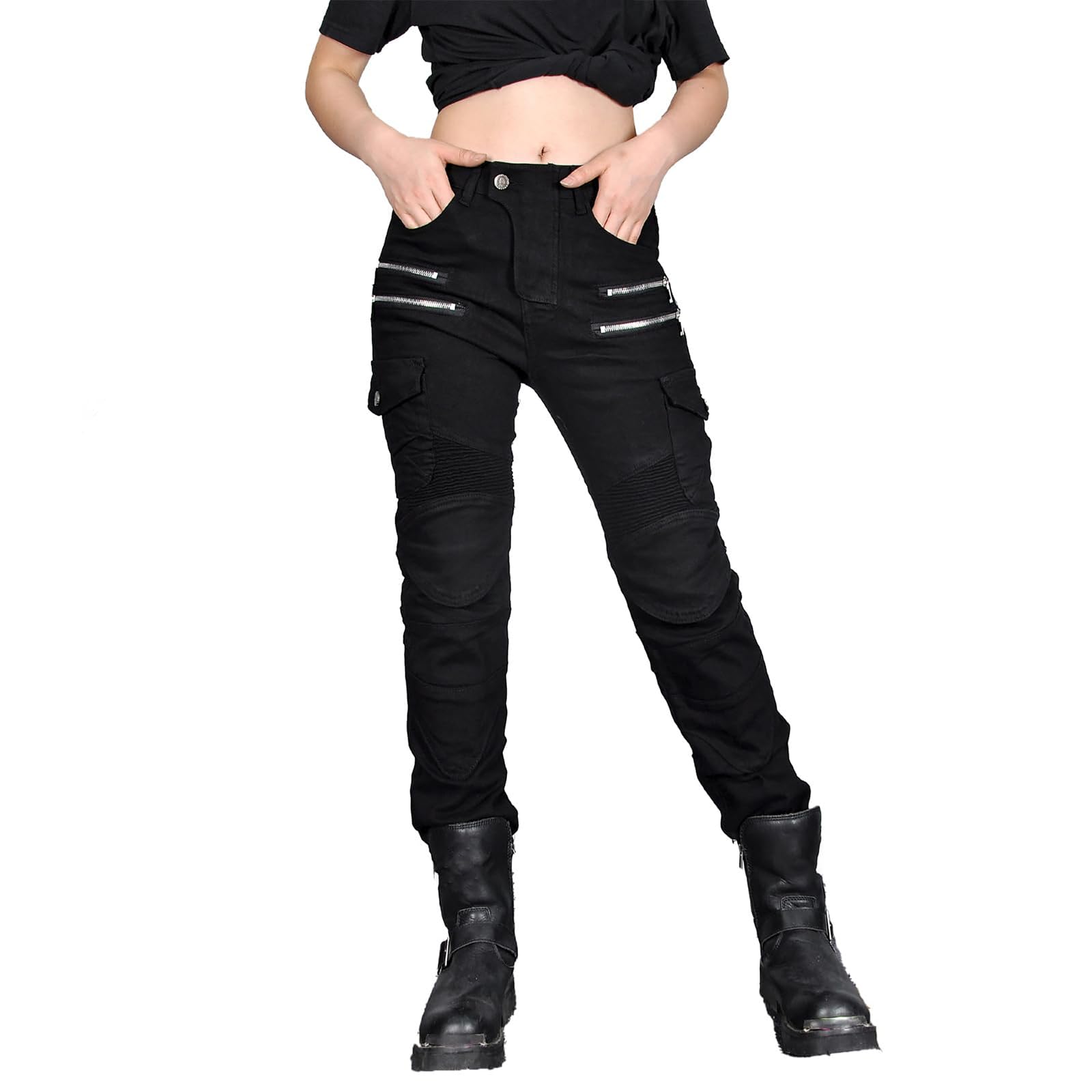 Motorradhose Damen Jeans Stretch – Motorrad Jeans Damen für Sommer/Winter& Alltag, bequem für Riding