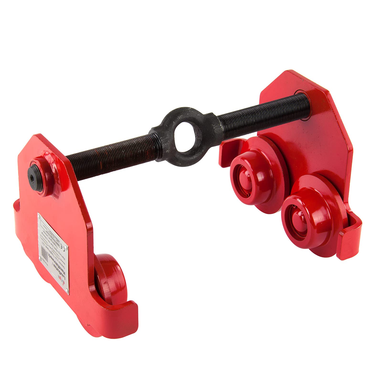 DEMA Laufkatze Handlaufwerk 2 t – Handfahrwerk, Rollfahrwerk, Schienenlaufkatze, Hebevorrichtung, Kran, Winde, Seilzug – robust, langlebig, Werkstatt, Industrie, Lager
