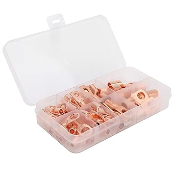 Wire Cable Crimp Connector, Reliable Copper Ring Lug Terminals Copper Strong Stable for Automotive Applications