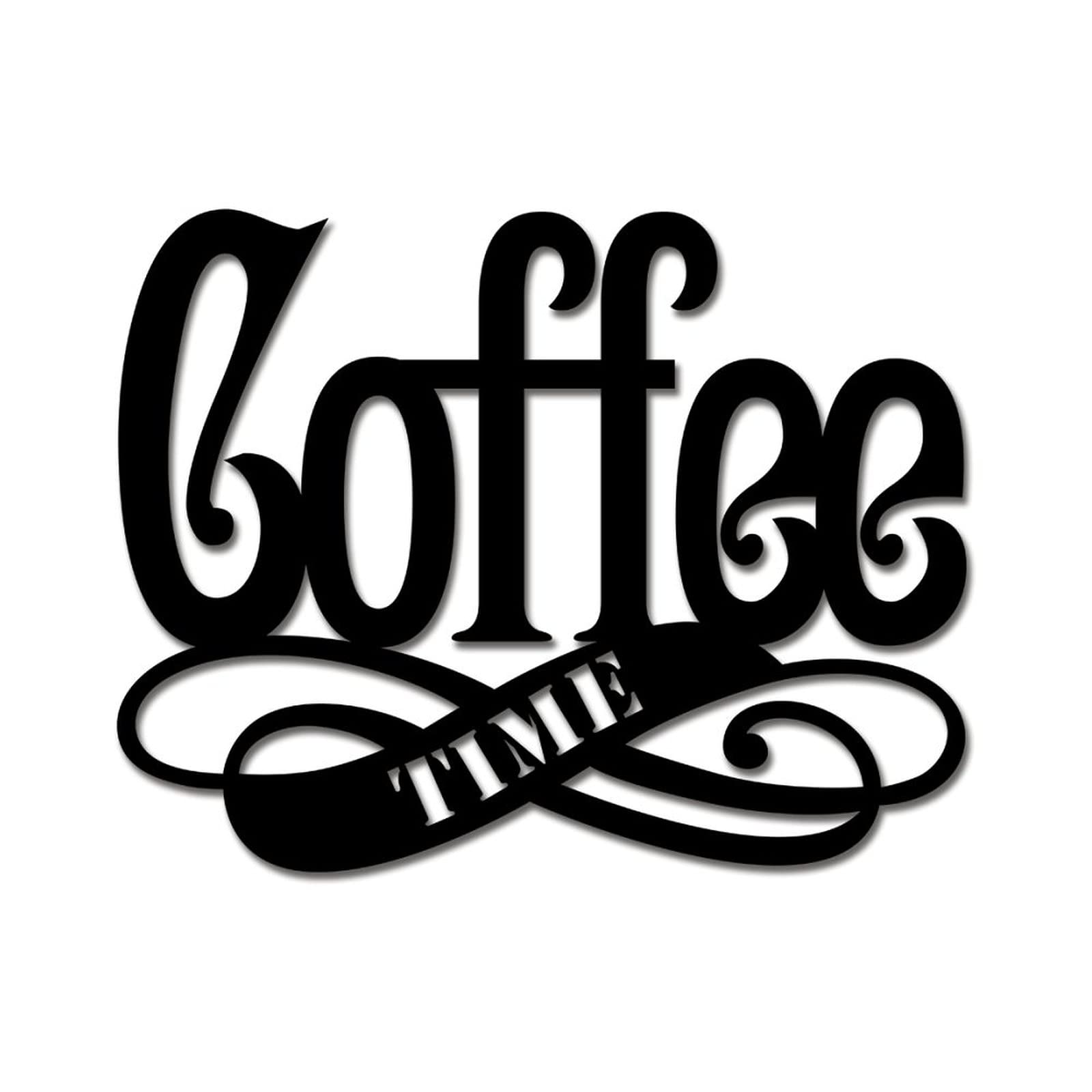 Décoration murale pour cuisine Coffee Time en fer durable de 35 cm au design épuré
