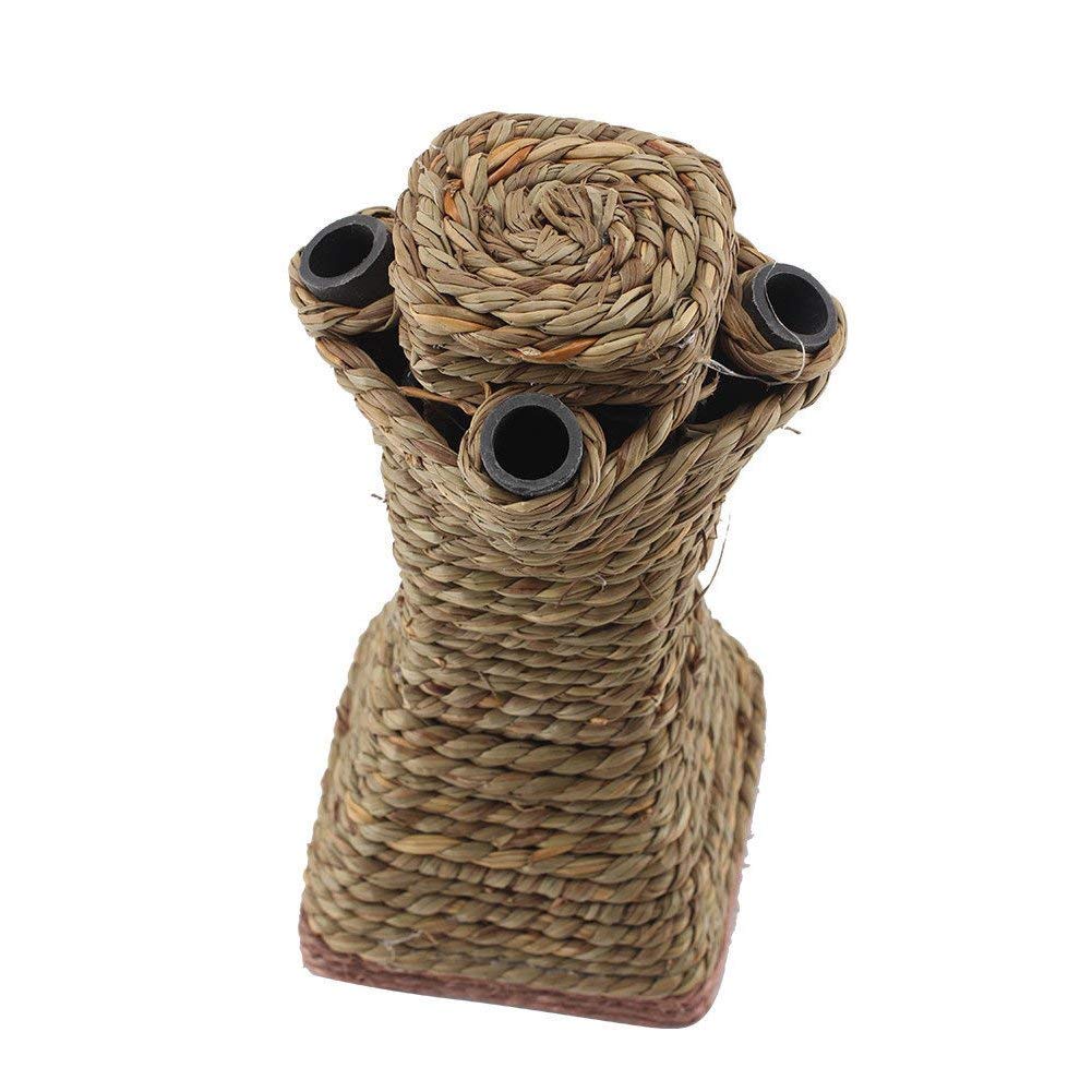 Litewoo Haustier Kletterbaum Spielzeug Rattan Gras Kratzbaum Häschen Spielzeug Klettergerüst Aktivitätszentrum mit Karotte für Katze Kaninchen Hamster Kleintierspielzeug