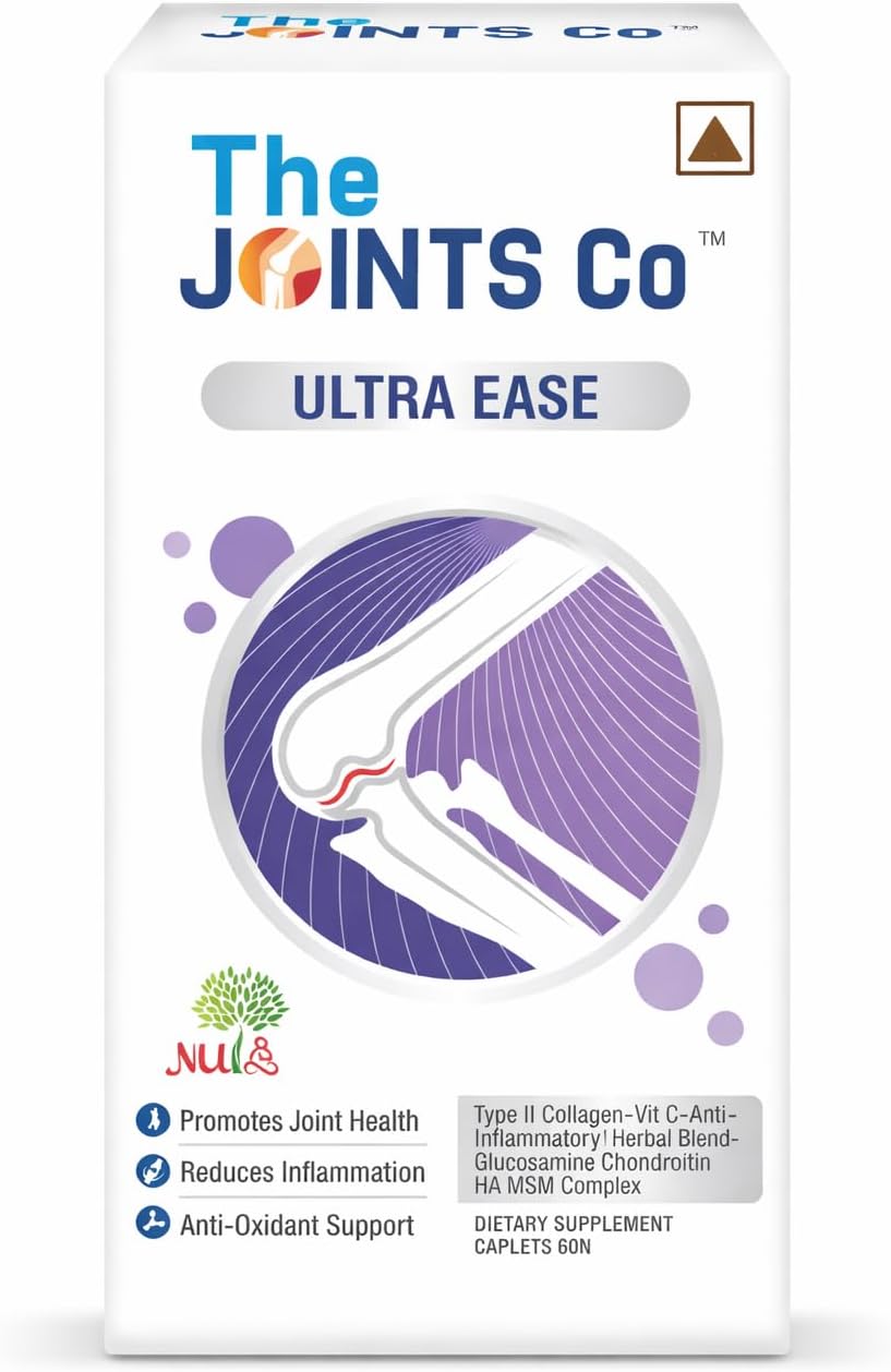 Ultra Ease Plus with Type II Collagen, 2500 mg Glucosamine Chondroitin MSM HA Complex & Herbal Blend for Joints, Bones & Cartilage Wellness - 120 tablets