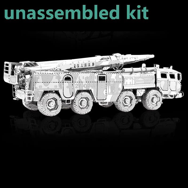 Miniatura 2 de MOUDOAUER 1100 Kits de metal 3D Dongfeng 11 Modelo militar de vehículo de misiles para colección (kit sin ensamblar) Colección de modelos