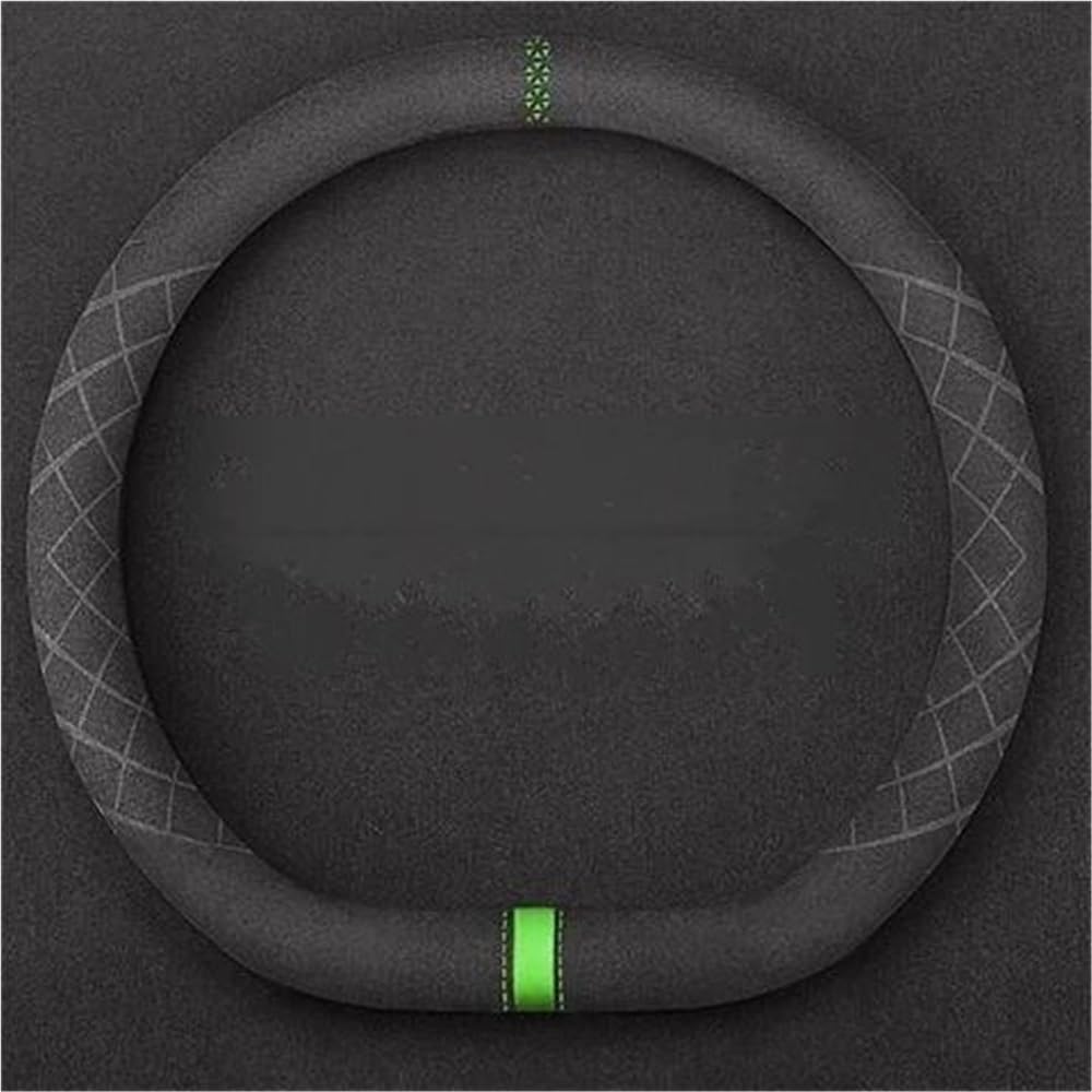 ZYMKKDYLM Car Steering Wheel Cover Protection compatible for Opel Olympia Ascona Calibra Vectra Zafira Anti-slip Breathable Soft Steering Wheel Cover, Car Decor Supplies,D-Green