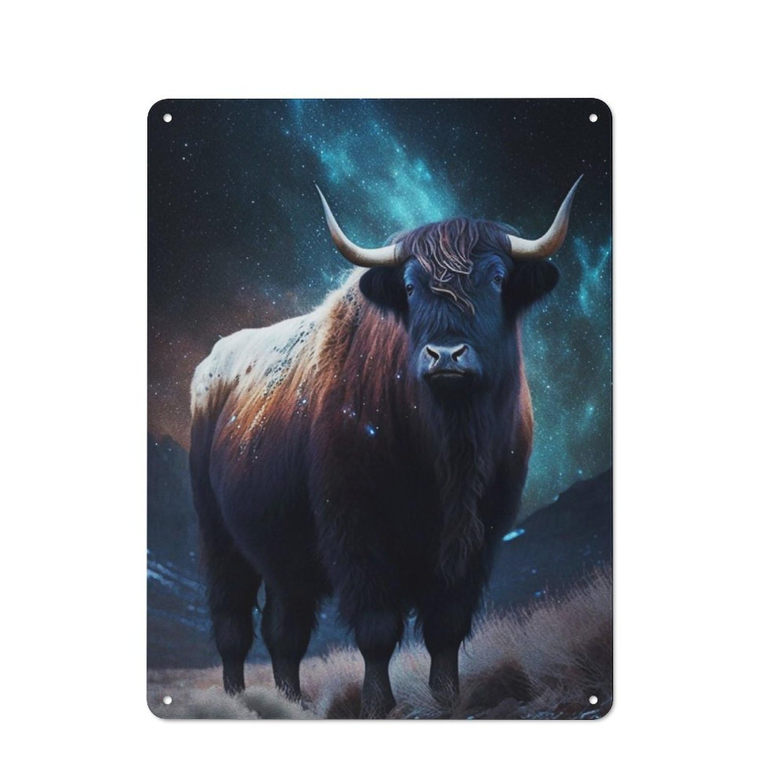 Junmoney Bison Space For Hobby Room Or Studio, Rustic Metal Sign 40X30cm, For Creative Interior Collectors Refreshing A Room In Autumn